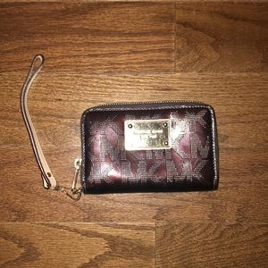 Michael Kors brown metallic wristlet